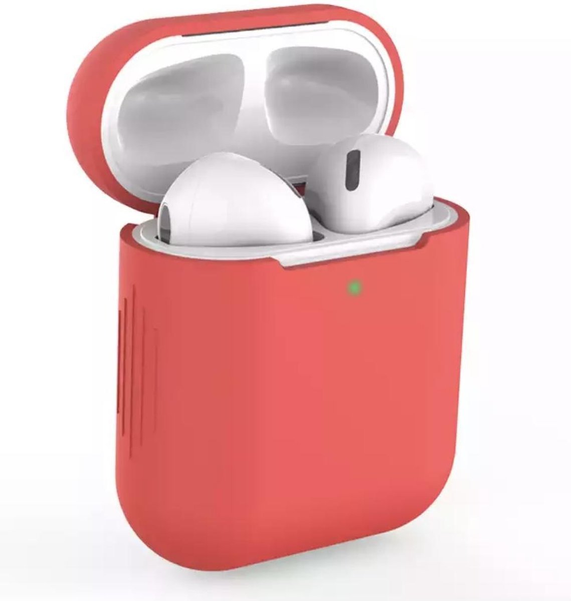 Siliconen Bescherm Hoesje Cover voor Apple AirPods Case -Airpods Hoesje Siliconen Case Rood (Red)