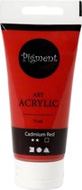 Acryl Verf, semi-glanzend, semi-dekkend, cadmium red, 75 ml/ 1 fles