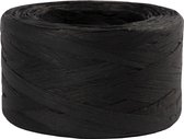 Papier Raffia Garen, B: 7-8 mm, zwart, 100 m/ 1 rol