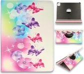 HB Hoes Geschikt voor Apple iPad Air 4 10.9 (2020) - Draaibare Tablet Case Met Print - Bloemen & Vlinders