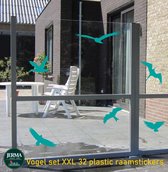 Vogel raamstickers XXL set van 31 vogels cyclaam.