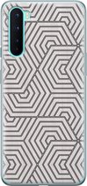 OnePlus Nord hoesje - Geometrisch - Soft Case Telefoonhoesje - Print / Illustratie - Grijs