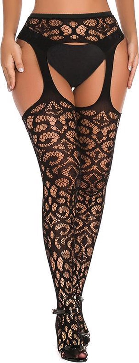 Sexy erotische zwarte kousen met jarretelgordel -Luxe panty- Cadeau voor Vrouw - Erotische kousen