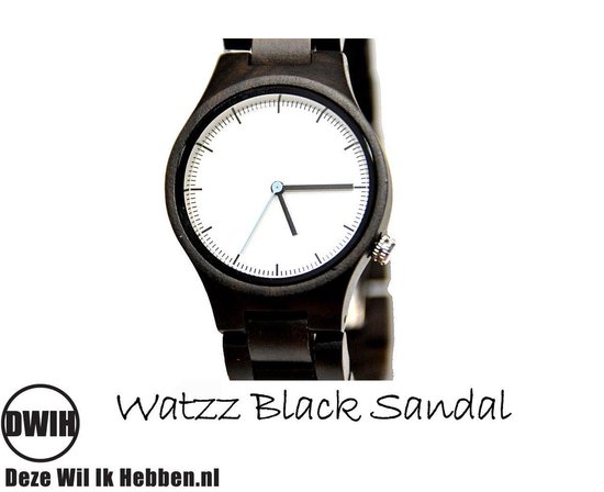Houten horloge: Black Sandal