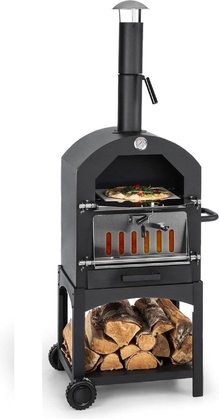 MaxxGarden Pizza oven - Smoker barbecue op hout, houtskool of pellets - 45 x 65 x 158cm