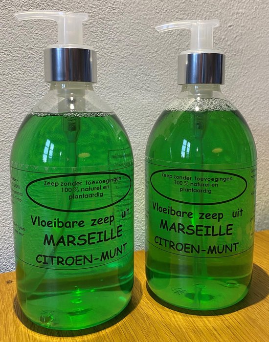 Vloeibare Marseille zeep, pompje 2 x 500 ml Citroen-munt | bol.com