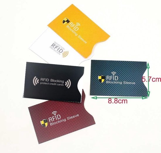 RFID pinpas creditcard hoesjes 5 stuks creditcard bescherming in 5 kleuren... |