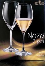 2x beaux verres à vin en cristal NOZA - verres à vin blanc - Bohême - lot de 2 pièces