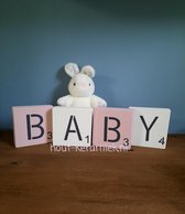 scrabble letters - letterblokjes - geboortebord - babyshower - naamblokjes