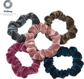 Haarwokkel Scrunchies - 5 Stuks - Fluweel - Scrunchie Haarelastiek - Haar Elastiek - Wokkel Scrunchie - Haaraccessoires - Dames Meisjes - 5 Verschillende Kleuren - Geen Verzendkosten