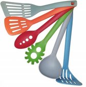 Enrico 6 delig compacte keukenset - kookgerei set - keukenhulpen - kleurijk - regenboog