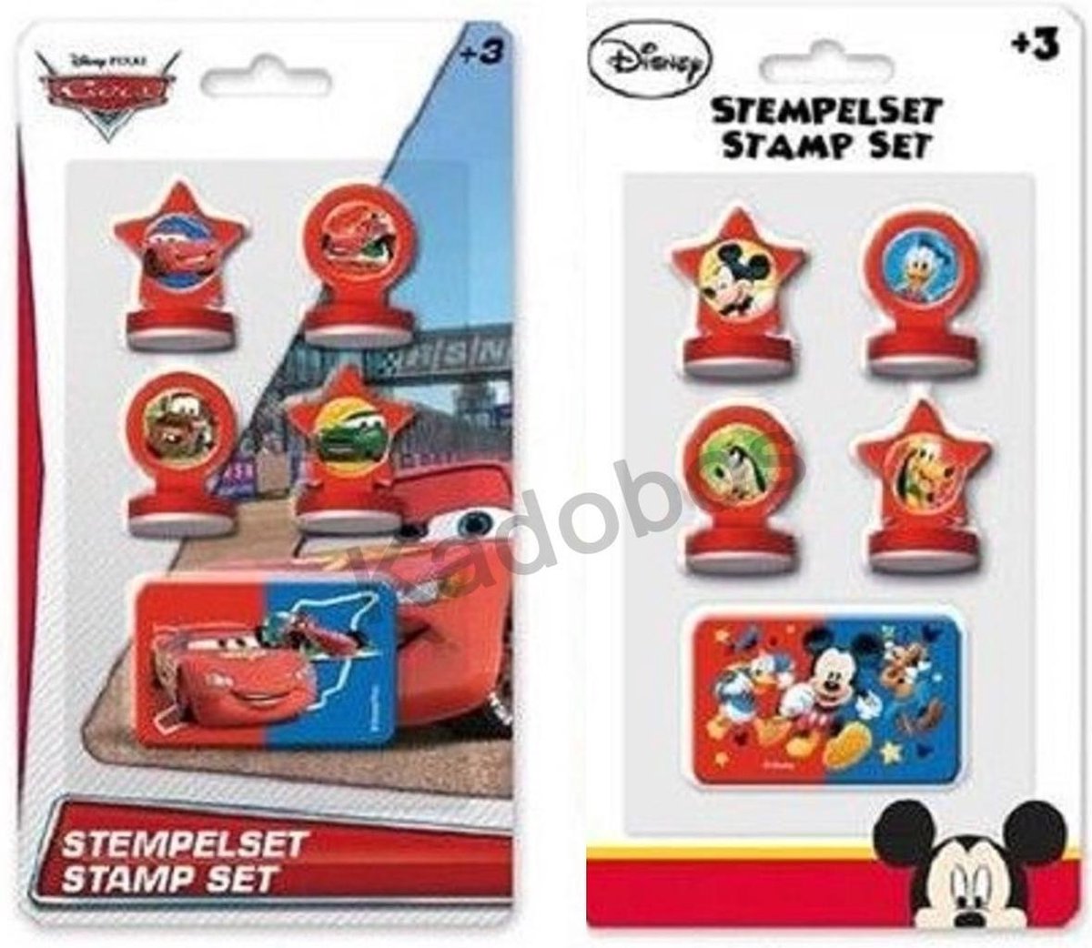 Stempelset Disney - 2 setjes Cars en Mickey Mouse