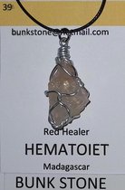 Hematiet kwarts - Red Healer - Golden Healer - 100% natuurlijke Edelsteen - Bunkstone - Spirituele steen - Gratis koordje - Anti allergisch sieraad