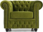 Chesterfield Fauteuil Original Fluweel | Groen | 12 jaar garantie