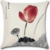 Kussenhoes Red Flower - Rebekka - Kussenhoes - 45x45 cm - Sierkussen - Polyester