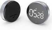 Digitale Kookwekker - Rond - Zwart - Magnetisch - LED Display - Handige Draaiknop - Stopwatch- Minuten en Seconden