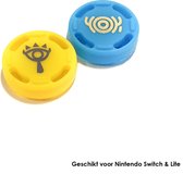 Thumb Grips | Thumb Sticks | Gaming Thumbsticks | Geschikt voor Nintendo Switch & Lite | 1 Set = 2 Thumbgrips | Teken | Geel/Blauw