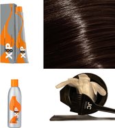 XP100 haarverf pakket kleur 6.12  Donkerblond & As & Violet (1x 100ML) met 6% waterstof ( 1x 250ML) incl verfbakje, kwast, maatbeker, puntkam en handschoenen