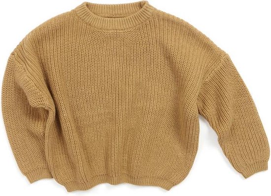 Uwaiah oversize knit sweater - Caramel Fudge - Trui voor kinderen - 104/4Y