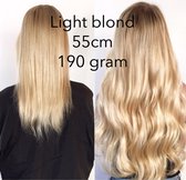 Clip In Extensions 55cm extra dik&vol 190gram light blond net echt haar