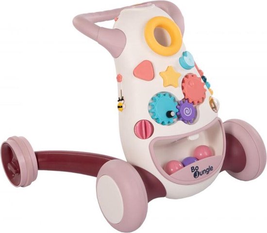 COSTWAY 4 in 1 loopstoeltje, opvouwbaar loopstoeltje met verstelbare hoogte & snelheid, loopstoeltje in de vorm van een auto met muziekdoosje, licht & wielen, loopstoeltje vanaf 6 maanden (roze COSTWAY 4 in 1 loopstoeltje, opvouwbaar loopstoeltje met verstelbare hoogte & snelheid, loopstoeltje in de vorm van een auto met muziekdoosje, licht & wielen, loopstoeltje vanaf 6 maanden (roze