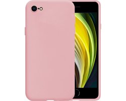 Hoesje - Geschikt voor Apple iPhone SE (2020) - Sterk & Shockproof - Siliconen Case - Hoes Cover - Telefoonhoes - Lichtroze