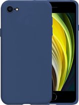 Hoesje Geschikt voor iPhone SE 2020 Hoesje Siliconen Case Hoes - Hoes Geschikt voor iPhone SE (2020) Hoes Cover Case - Blauw