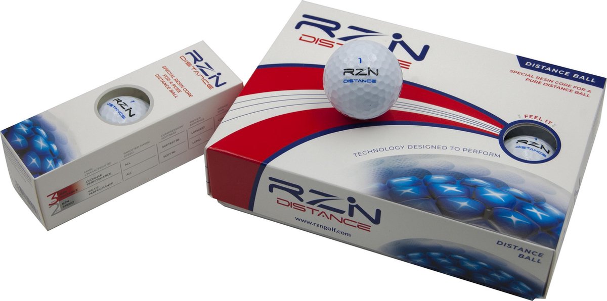 Balles de golf RZN Distance. UN FEU GAGNANT. Boîte de 12 balles de golf.  Couleur : blanc | bol.com