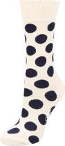 Happy Socks Big Dot Sokken - Wit/Donkerblauw - Maat 36-40