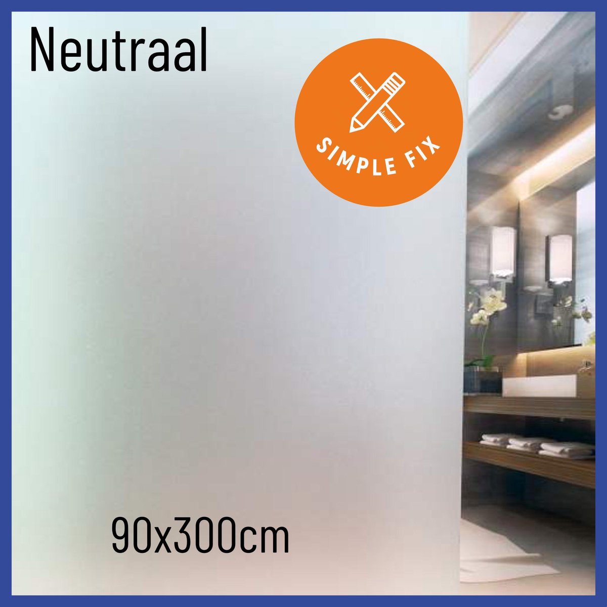 Raamfolie - 90cm x 300cm - Plakfolie - Zelfklevend - Statisch - Privacy Verhogend - Anti Inkijk