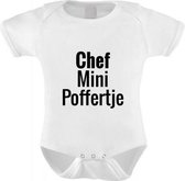 Rompertje met tekst "Chef Mini Poffertje" - Kraam Cadeau - Baby Cadeau - Baby Quote - Baby Kleding