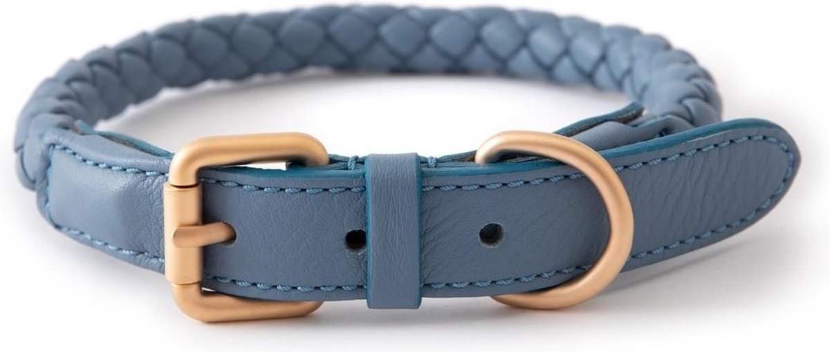 Ferdinando Blauwe Halsband Large Nekomtrek 42cm - 50cm in superzacht Nappaleer