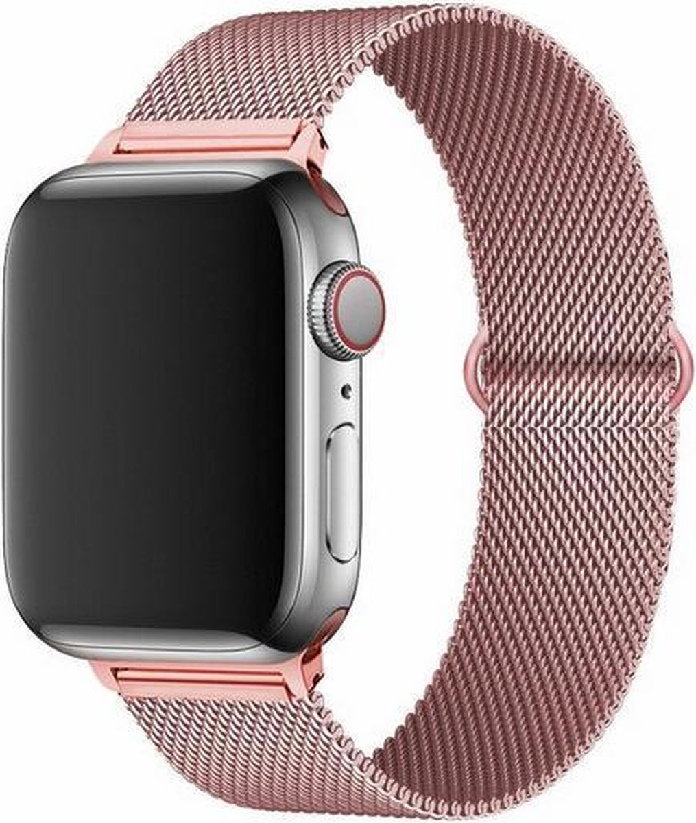Milanese roze geschikt voor Apple Watch Series 1, 2, 3, 4, 5, 6 en SE  smartwatch | bol.com