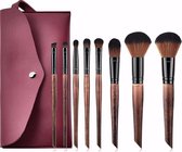 Full Make up Kwasten Set -8 Piece Make-up Set - Professional Carry-om Make-up Set