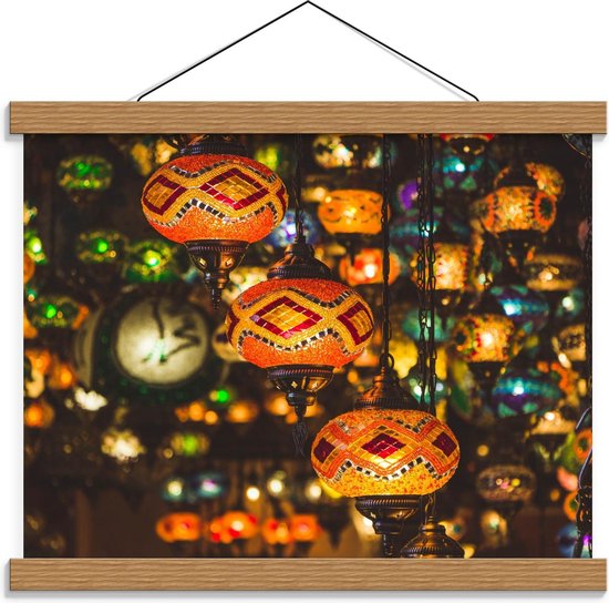 Schoolplaat – Kleurrijke Oosterse Lampen - 40x30cm Foto op Textielposter...  | bol.com