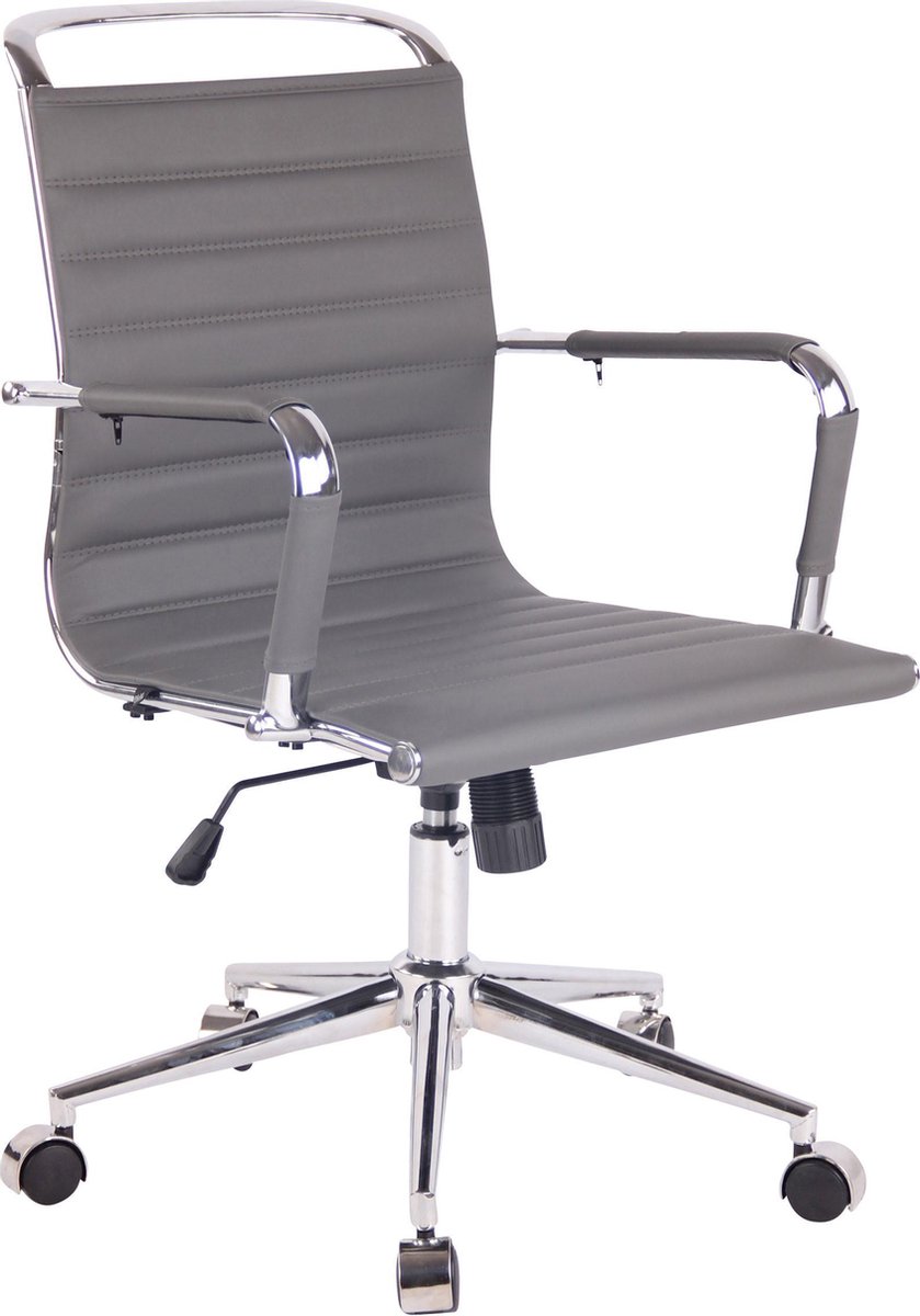Bureaustoel - Stoel - Modern - In hoogte verstelbaar - Kunstleer - Grijs - 57x62x103 cm