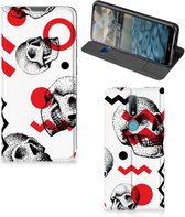 Bookstyle Case Nokia 2.4 Smart Cover Skull Red