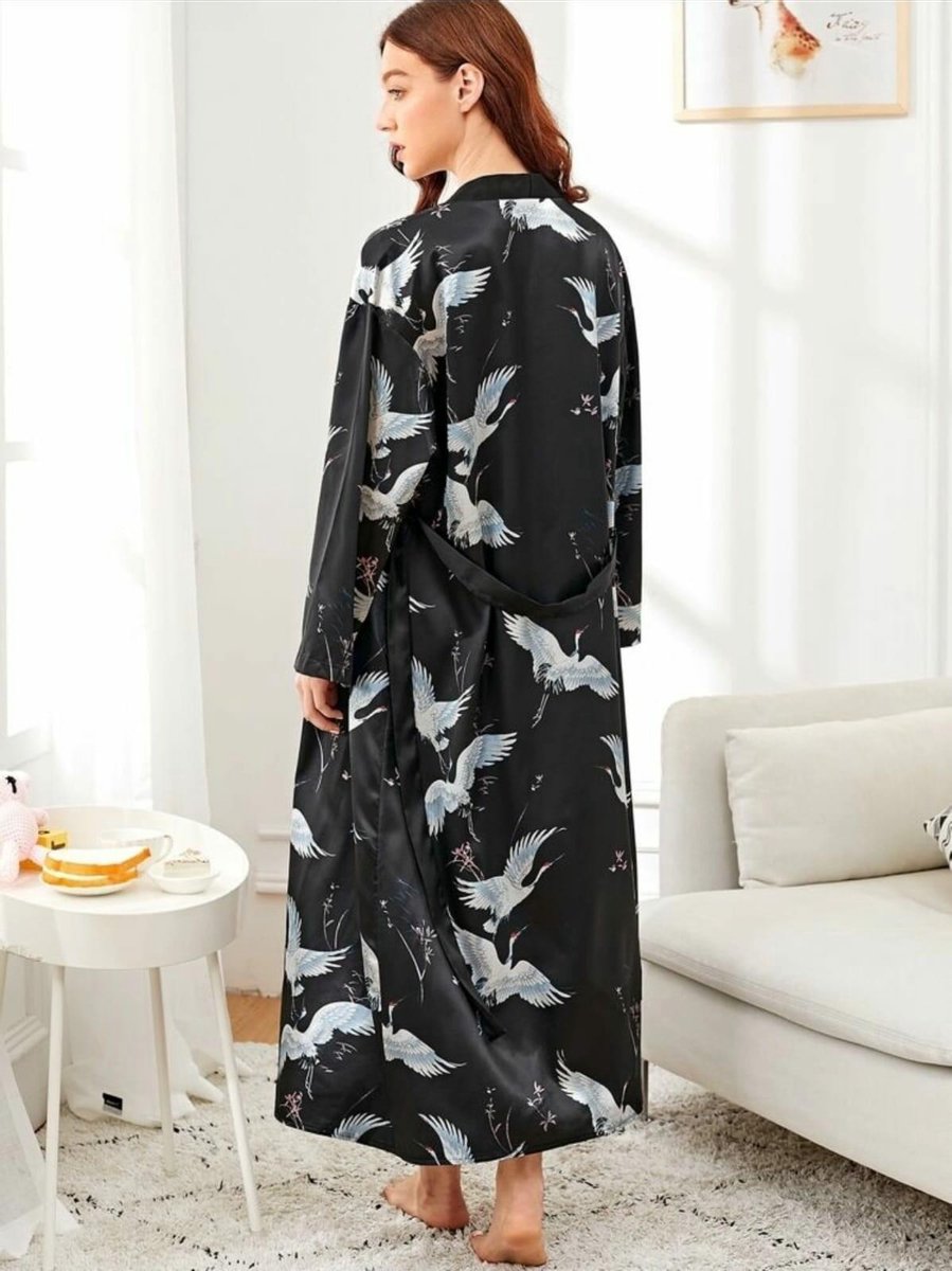 Zijden kimono badjas met lange mouwen Bruids kamerjas Kamerjas gewaad Zijde vrouwen badjas lang Kleding Dameskleding Pyjamas & Badjassen Jurken Satijn kimono badjas Zijde kimono gewaad 
