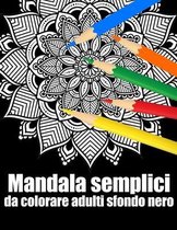 Mandala semplici da colorare adulti sfondo nero