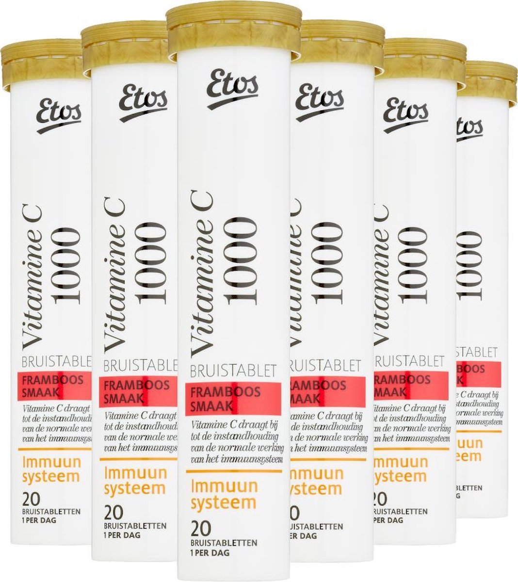 Etos Vitamine C - Bruistablet - Framboos - 120 stuks (6x20)
