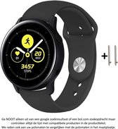 Zwart Siliconen Sporthorloge Bandje voor 20mm Smartwatches (zie compatibele modellen) van Samsung, Pebble, Garmin, Huawei, Moto, Ticwatch, Seiko, Citizen en Q – 20 mm black rubber