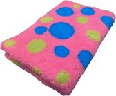 Vetbed - Dierenmat - Dierenkleed - Hondenkleed - Circles Roze Lime Blauw - latex anti-slip 100 x 75 cm - Machine wasbaar