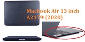 Macbook Case Cover Hoes voor Macbook Air 13 inch 2020 A2179 - A2337 M1 - Laptop Cover - PU Leder Look - Zwart