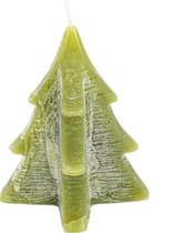 Home Society - Kerstboom kaars - 8,5 cm hoog - Groen - Doos 12 stuks.