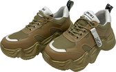 La Pèra Sport Sneaker beige met grove zool Dames - Maat 40