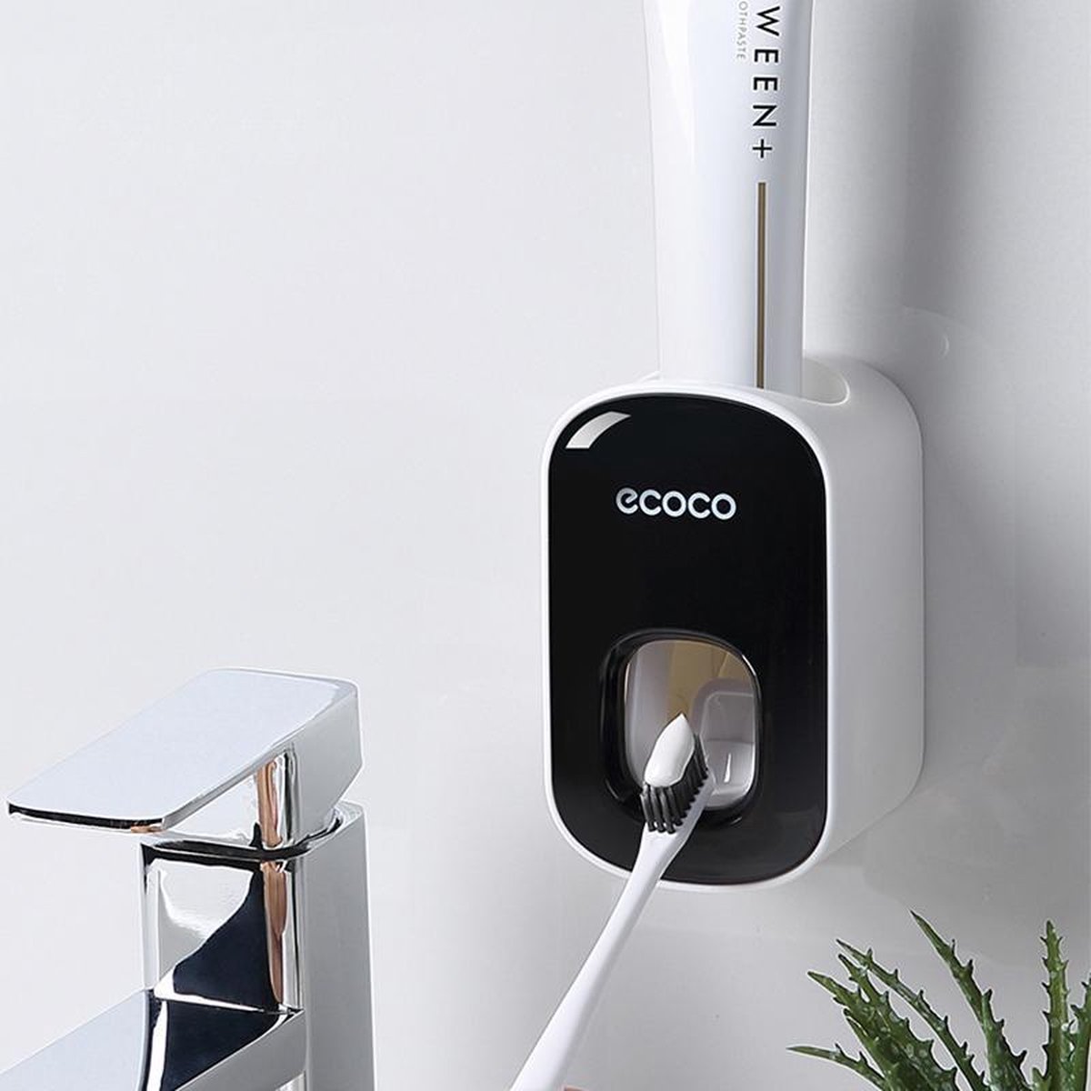 Zwart Premium Automatische Ecoco Tandpasta Dispenser / Toothpaste