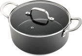 ISENVI Murray keramische kookpan 20 CM - RVS greep - Antraciet - Keramisch - 100% PFAS, PTFE en PFOA vrij - 100% duurzaam - Unieke Antiaanbaklaag - Non-stick bodem - Vaatwasbestendig - Geschikt voor alle warmtebronnen inclusief inductie