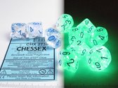 Set 10 10-zijdig, Chessex Borealis Luminary Icicle w/light blue