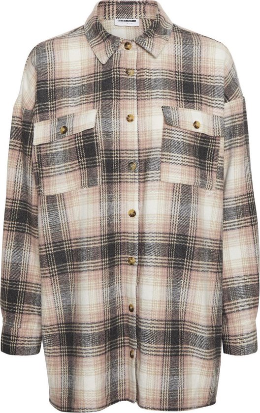 T-shirt femme Noisy may NMFLANNY L / S LONG SHACKET BG NOOS - Taille XS