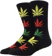Weed Socks - Cannabis Socks - Weed - Cannabis - Noir-Jaune-Rouge-Vert - Chaussettes Unisexe - Taille 36-45